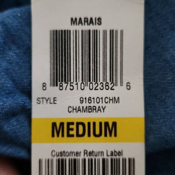 Maison Jules Women's Size Medium Blue Chambray Button Down Circle Skirt - Picture 4 of 6